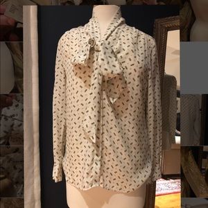 Banana Republic White Silk Blouse Size 10 Petite